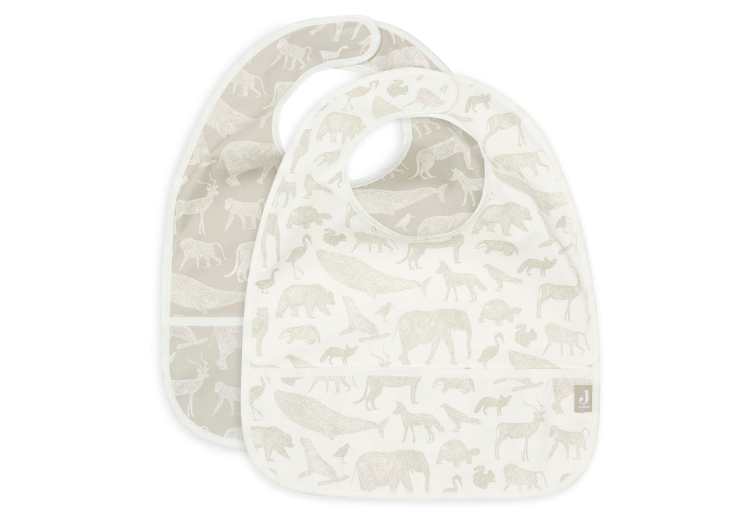 Jollein Slab Waterproof Animals – Olive Green – 2 Stuks