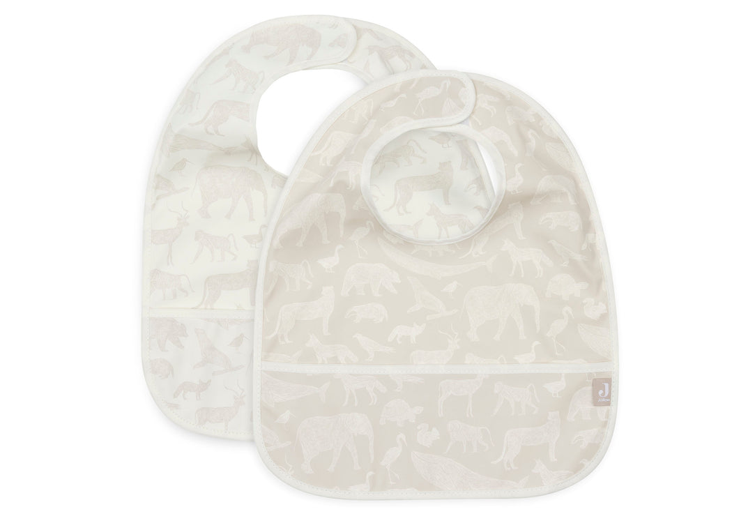 Jollein Slab Waterproof Animals – Nougat – 2 Stuks