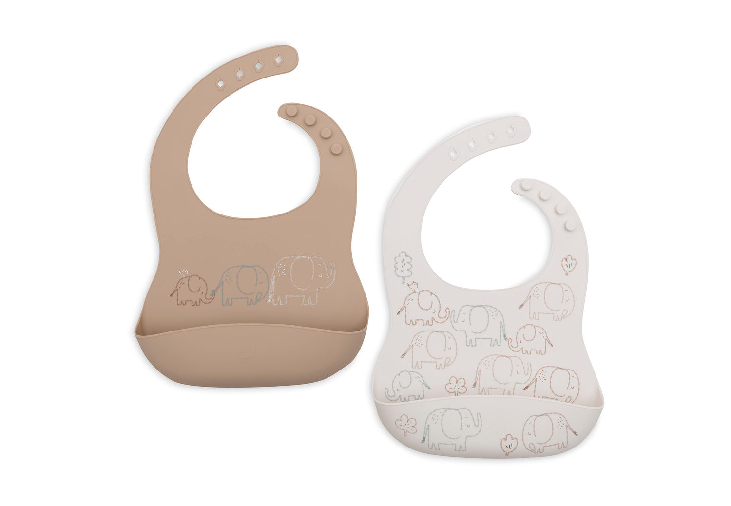 Jollein Slab Siliconen 2-pack Elephant Tales